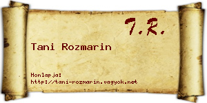 Tani Rozmarin névjegykártya